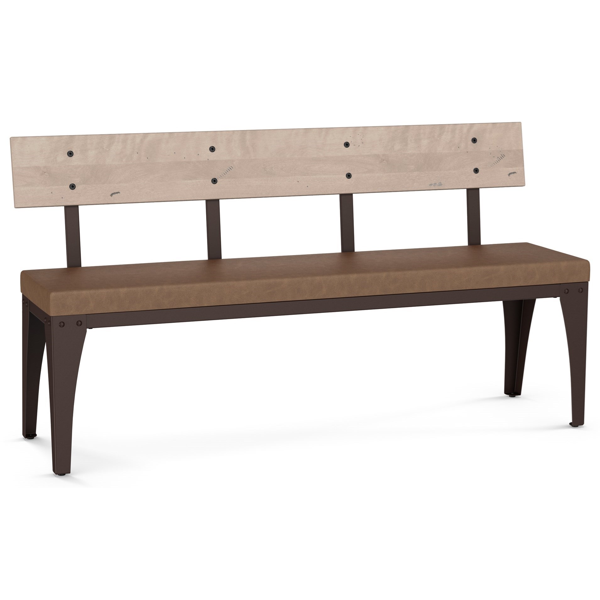 Amisco Industrial 30273 Customizable Architect Bench with Cushion Seat Belfort Furniture Dining Benches
